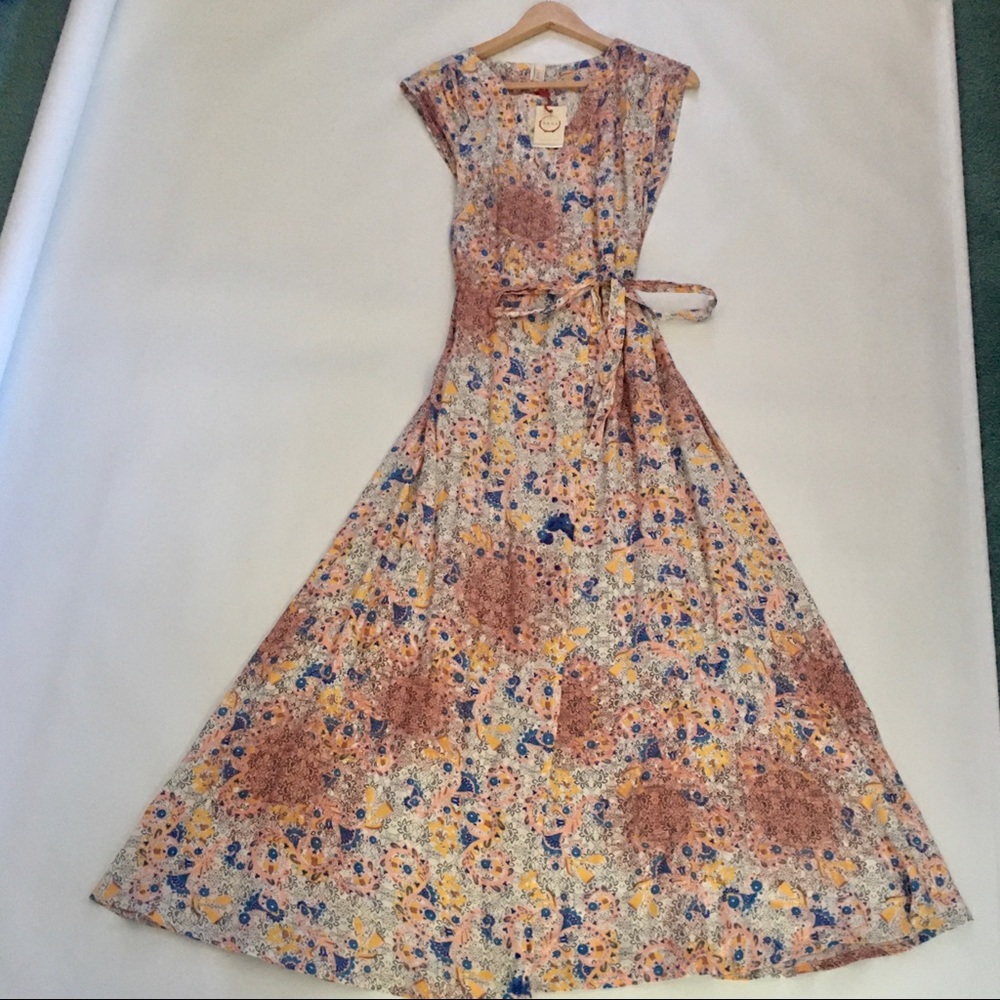NWT-RAGA CALAFIA WRAP MAXI DRESS - Picture 6 of 11